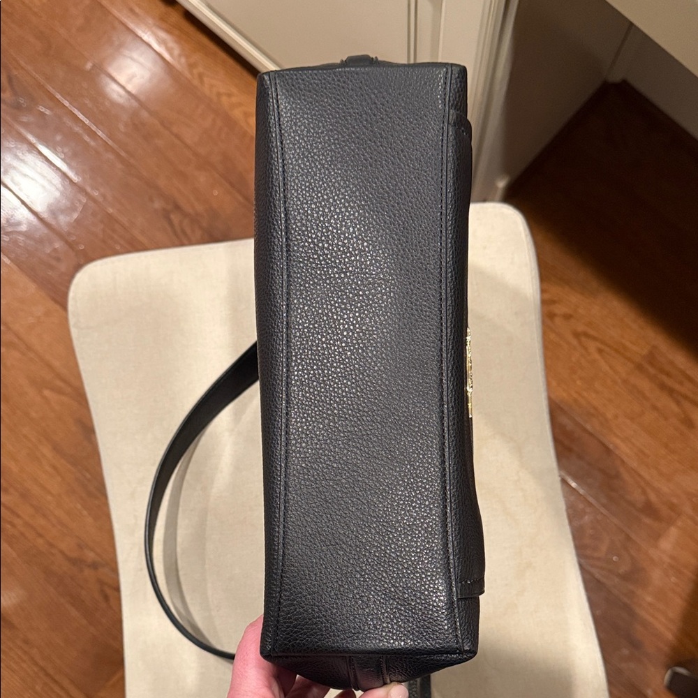 Coach Marlon Black Pebbled Leather Hobo Shoulder Bag with Gold Hardware - Picture 7 of 10